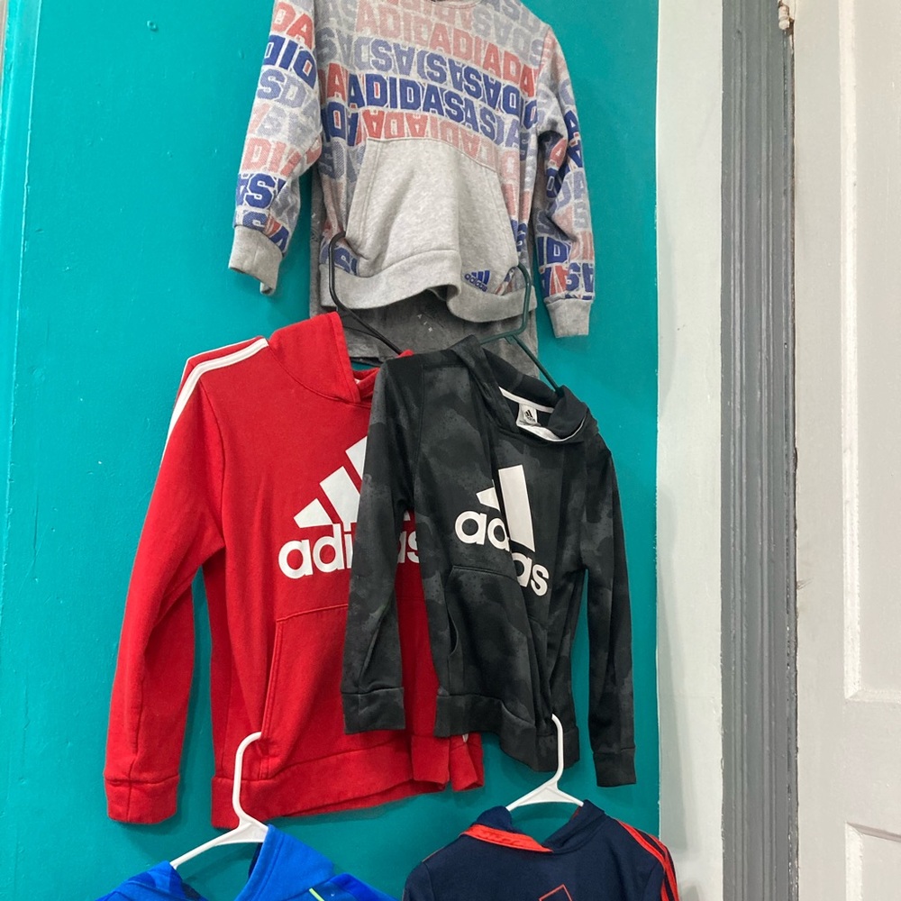 Adidas hoodies medium 10-12 and adidas pants medium 10-12